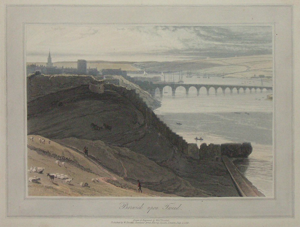 Aquatint - Berwick upon Tweed - Daniell